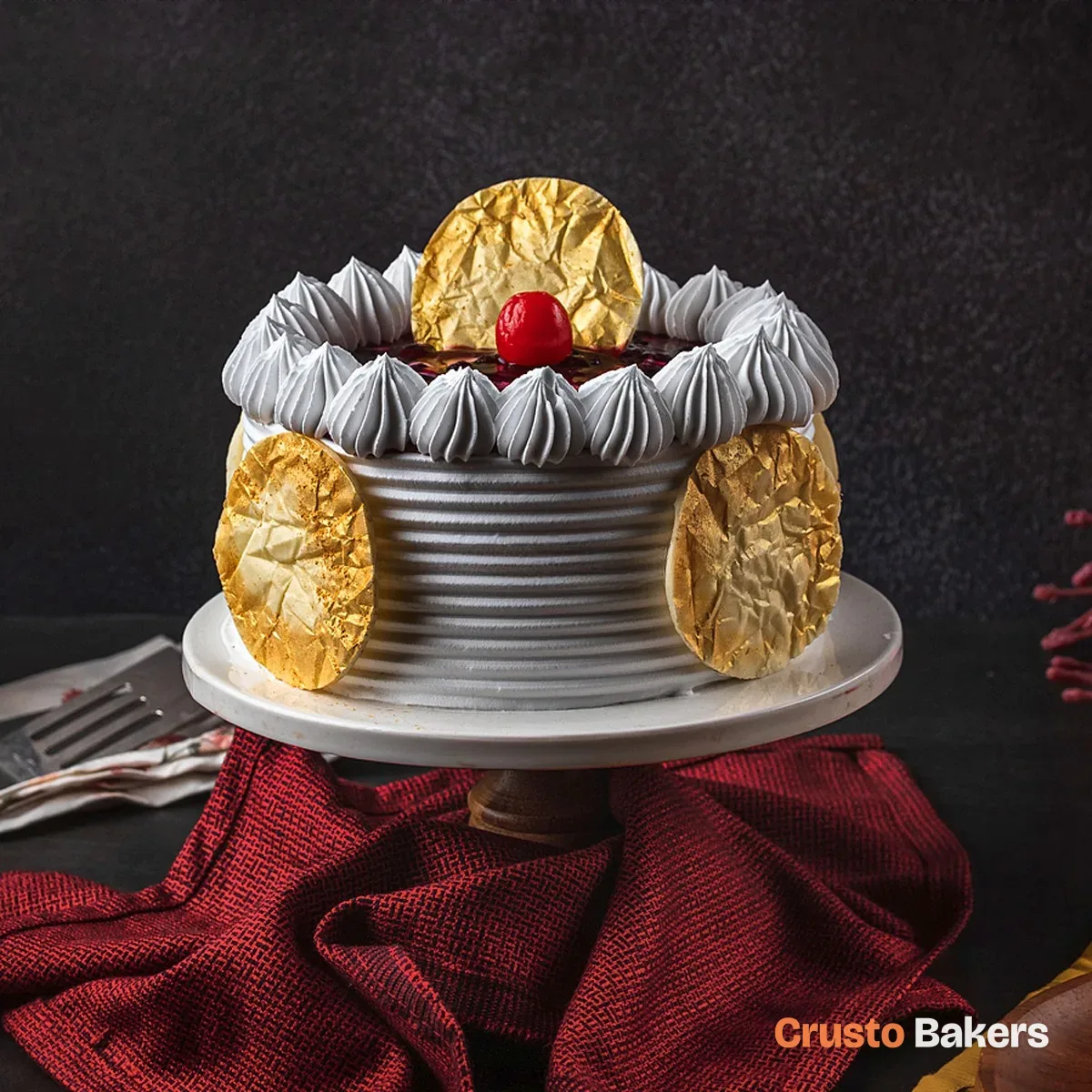 Gold Leaf Blueberry cake design