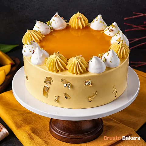 Mango Meringue Crown cake design