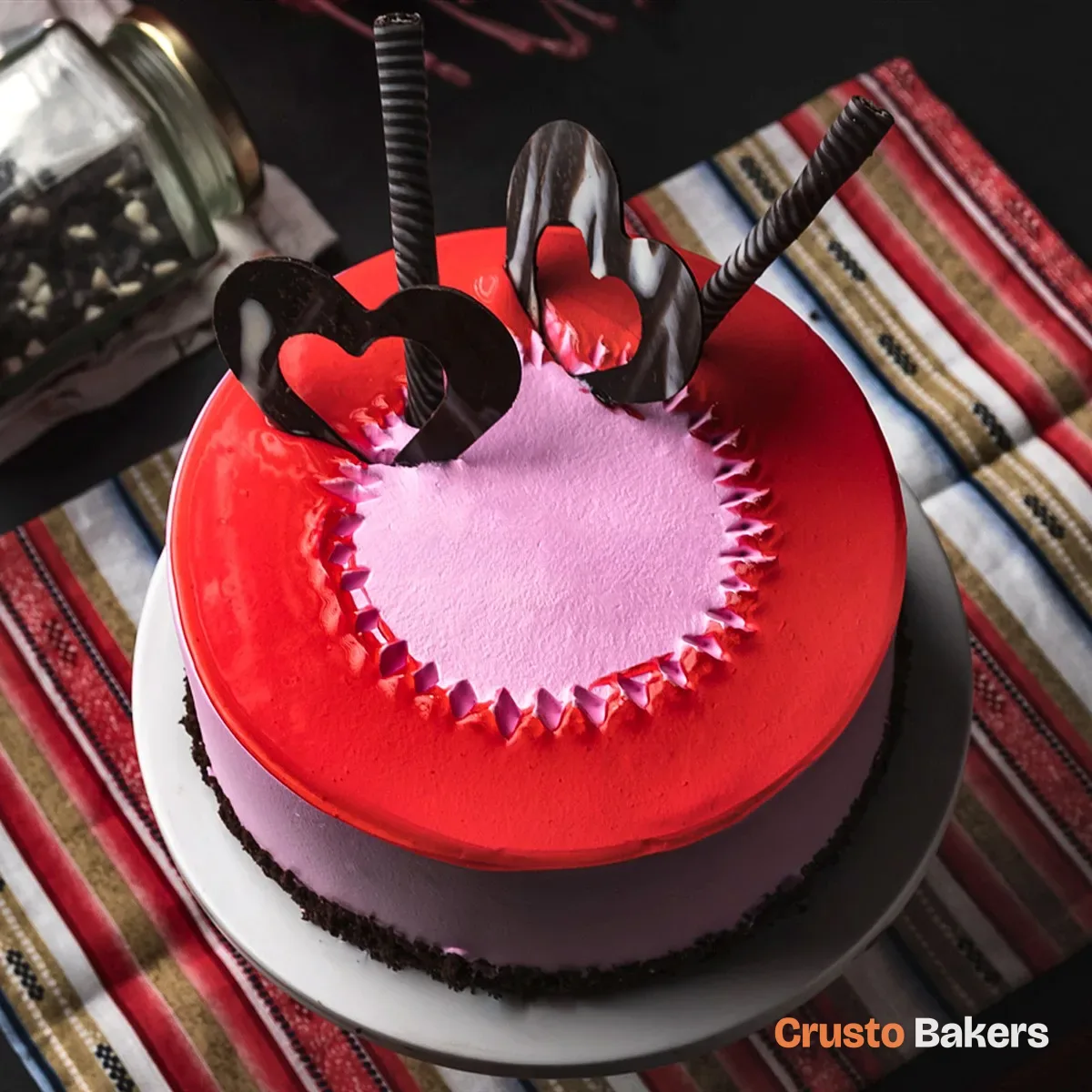 Pink Heart Glaze cake design